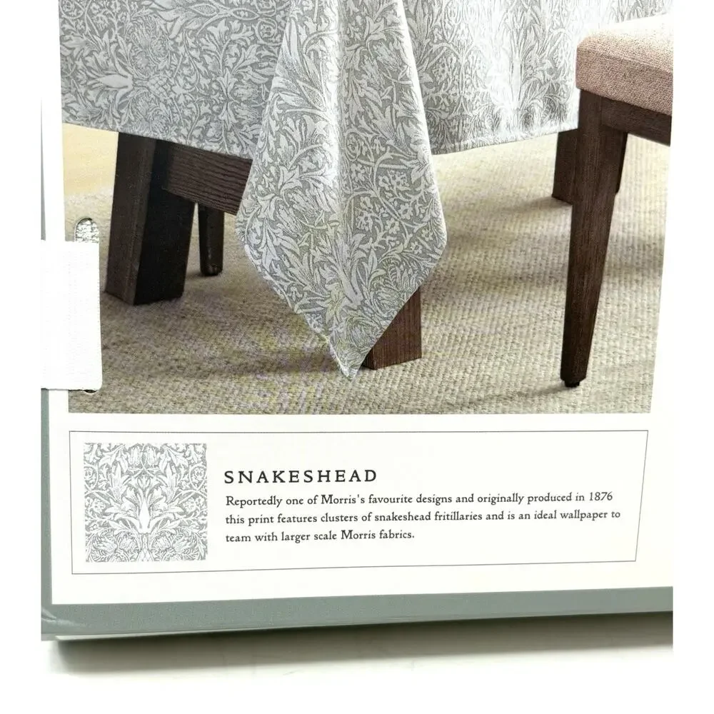 William Morris & Co Snakeshead OBLONG Tablecloth 60X102” In. Seats 8-10 Green